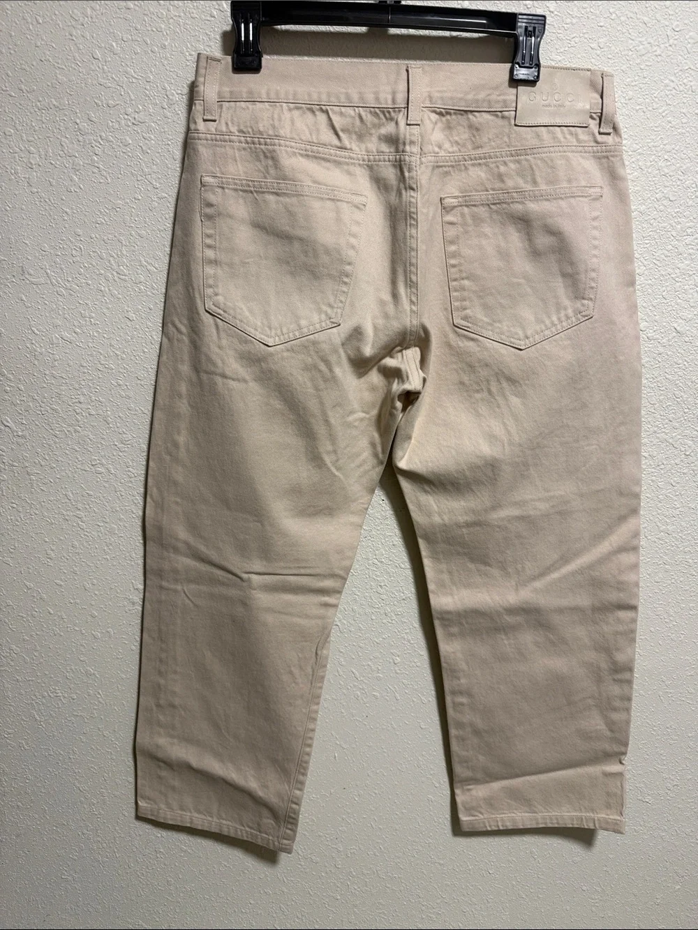 Gucci Mens‎ Beige Denim Jeans Straight Leg Italian Luxury Trousers Size 34